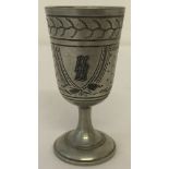 A German WW2 Style white metal Waffen SS Stemmed Liqueur Cup.