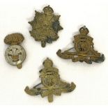 4 military cap badges.