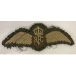 WW1 Style Royal Flying Corps Pilots Wings Cloth Badge.