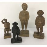 4 Wooden Carved Figures of Boers c1900.