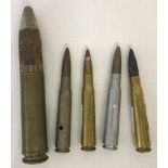 5 Inert Rounds. 4 x .50 Cal, 1 x .30mm.