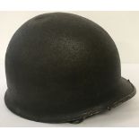 WW2 US M2 front seam “D” bale battle damaged Paratroopers Helmet.