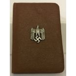 WW2 Style German Soldiers Personal Comb & Mirror in a wallet with a Nazi Eagle on the front.