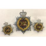 British Army Officers "Army Service Corps" enamel cap badge & collars.