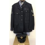 An RAF Sergeant No 1 Dress Uniform complete with size 57 cap in original box.