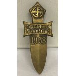 WW2 Style Austrian Neundling Pin Badge. Marked 1938.