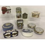 A collection of 10 assorted trinket boxes.