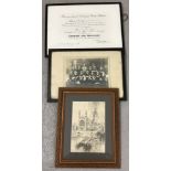 A 1938 framed certificate for a Chemist & Druggist.