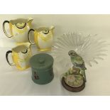 A collection of vintage ceramics and glass.