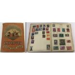 A vintage "Improved" postage stamp album containing a selection of British & worldwide stamps.