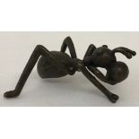 A small Japanese bronze figure of an ant.