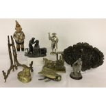 A collection of assorted metal ware items.