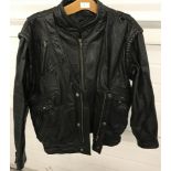 A vintage 1980's blouson style black leather men's jacket.