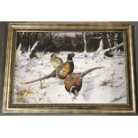 A limited edition print of pheasants in winter by Norman Rossiter.