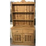 A vintage pine double dresser, in 2 sections.