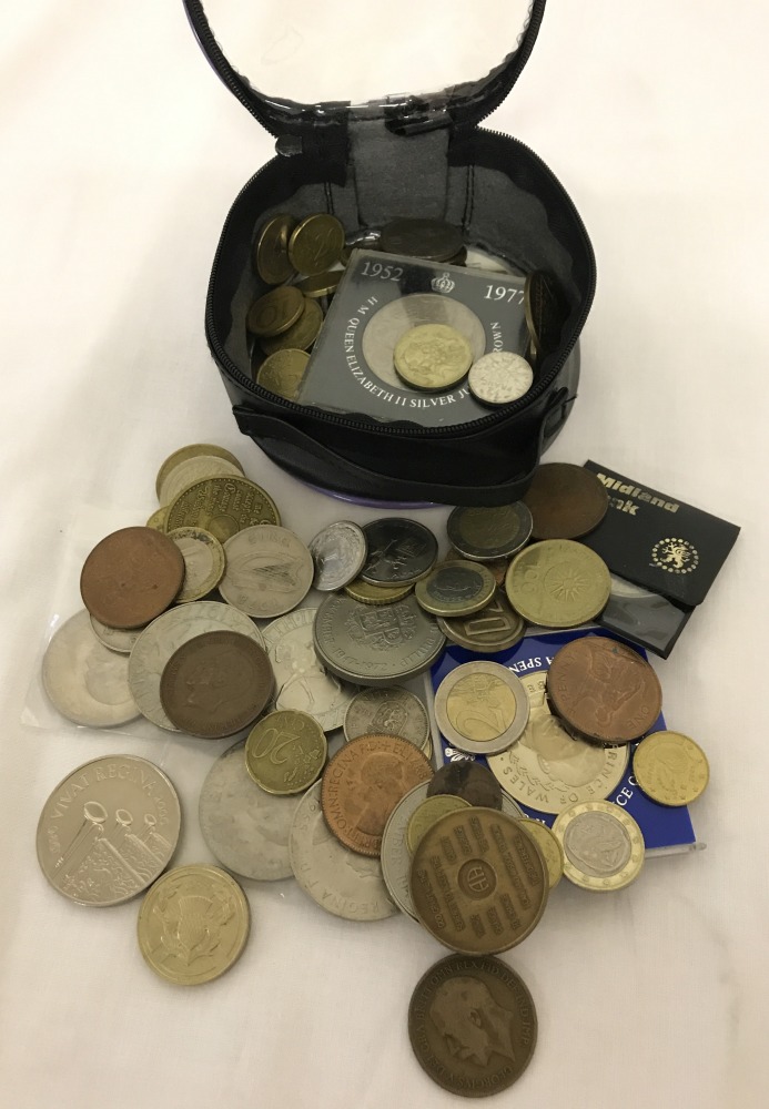 A collection of British and foreign coins.