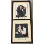 2 vintage oak framed and glazed Norman Rockwell prints; Girl at the Mirror and Doctor and Doll.