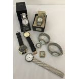 A collection of watches to include boxed Lorus and Orodox.