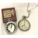 2 vintage pocket watches. A vintage pocket watch with military mark & second dial.