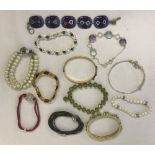 A small collection of vintage and modern bracelets and bangles.