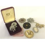 A boxed, Sterling Mint, Queen Mother 95th Birthday commemorative brooch with CAO.