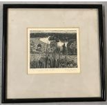 A framed and glazed limited edition wood engraving "Thames From Richmond Hill" by Hilary Paynter.