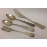 4 pieces of George III Irish silver cutlery.