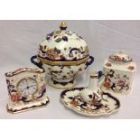 5 pieces of Masons ceramics in "Mandalay" pattern.