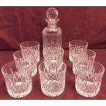 A Stuart crystal whisky decanter with 8 matching tumblers.