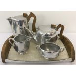 A retro 5-piece 1950's Picquotware tea set.