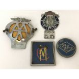 4 vintage metal car badges.