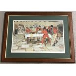 A framed and glazed Cecil Aldin print "The Hunt Breakfast".
