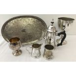 A collection of vintage silver plated items.