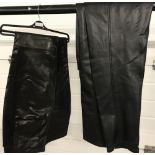 2 pairs of ladies synthetic leather trousers.