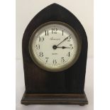 A late 19th century wooden cased Ansonia, New York, 8 day Lancet mantel clock.