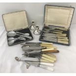 A collection of assorted silver plated and cutlery items.