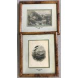 A pair of antique hand coloured etchings showing scenes from County Cork, Ireland.