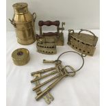 A collection of vintage brass ware items.