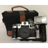 Olympia 35mm camera with flash unit, model DL2000A with carry bag & accessories.