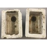 2 small vintage ceramic butler sinks, some damage to both.