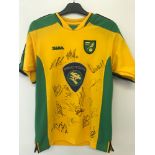 A 2003/04 player signed Proton Norwich City FC home shirt by Xara.