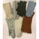 7 pairs of ladies vintage leather gloves.