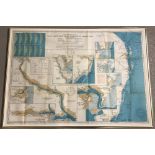 Stanford's colour Tidal Flow/Depth Chart from Great Yarmouth to Oxford Ness.