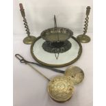 A collection of assorted vintage metal ware items.