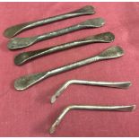 A collection of 6 vintage Dunlop motorcycle and bicycle tyre levers.