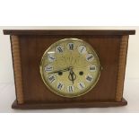 A vintage wooden cased Russian, Jantar chiming mantel clock.
