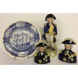 4 Admiral Lord Nelson related ceramic items.