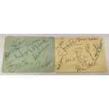 Two pages of autographs from the Norwich City FC 1972 promotion squad.