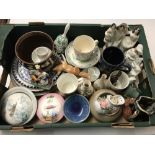 A box of assorted misc. ceramics.