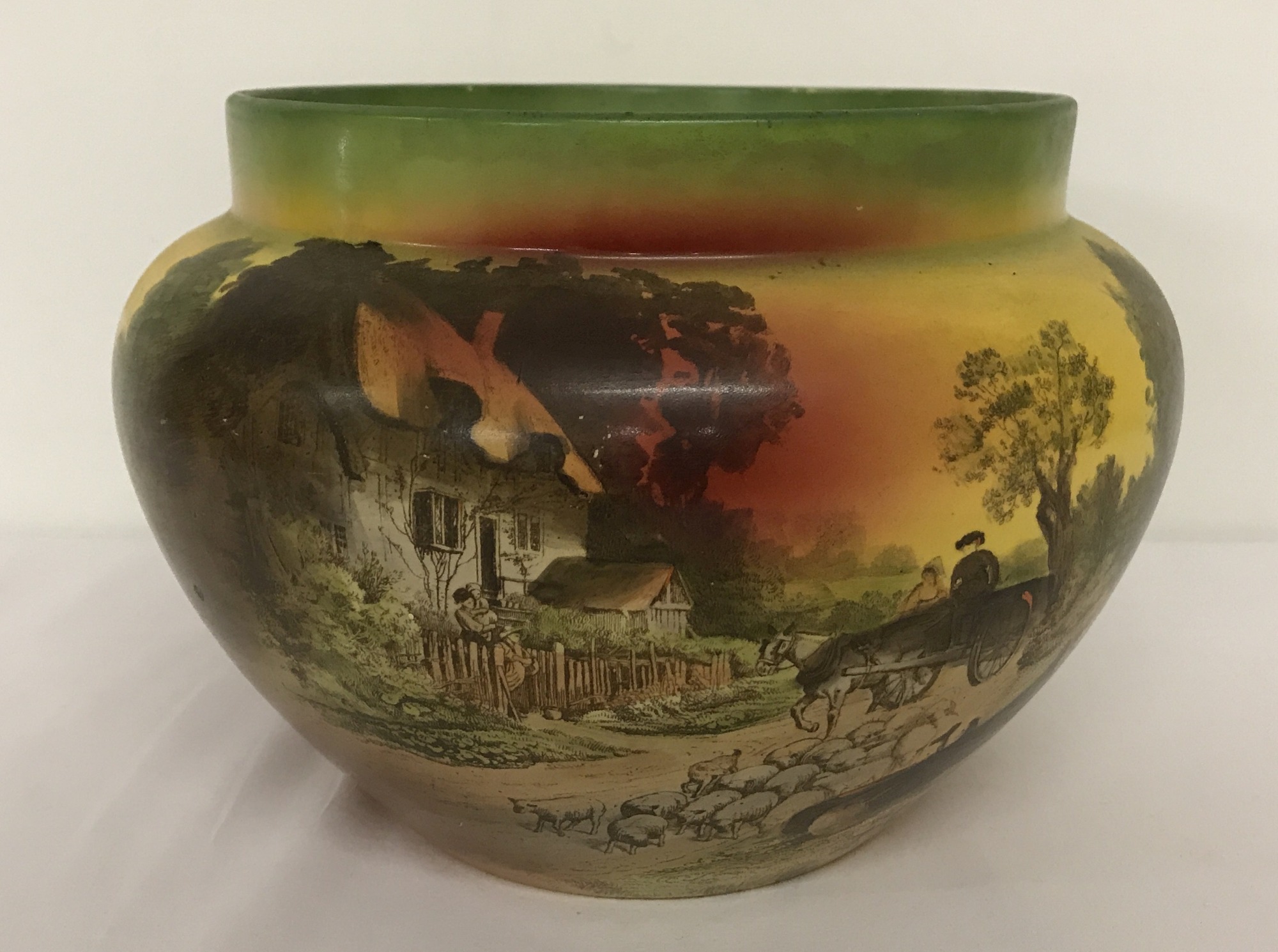 A Shelley, Late Foley "Surrey Scenery" ceramic planter.